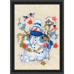 RIOLIS Snowman Spring Counted Cross-Stitch Kit