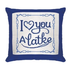 Herrschners Love You A Latke Pillow Cover Counted Cross-Stitch Kit