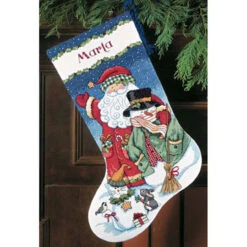 Dimensions Santa & Snowman Stocking Counted Cross-Stitch Kit