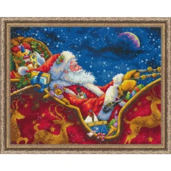 Dimensions Santa's Midnight Ride Counted Cross-Stitch Kit