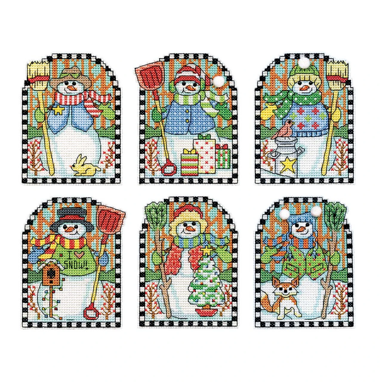 Design Works Woodland Snowmen Ornament Counted Cross-Stitch Kit 3 Design Works Woodland Snowmen Ornament Counted Cross-Stitch Kit
