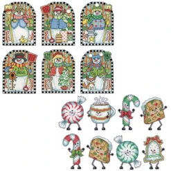 Design Works Woodland Snowmen & Candy Ornament Set Counted Cross-Stitch