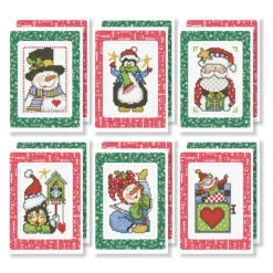 Herrschners Christmas Whimsy Greeting Cards Counted Cross-Stitch Kit