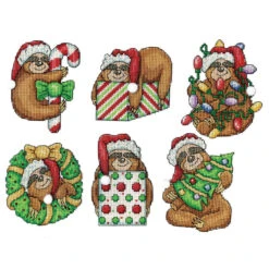 Design Works Sloth Ornaments Counted Cross-Stitch Kit