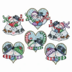 Design Works Snow Couple Ornaments Counted Cross-Stitch Kit